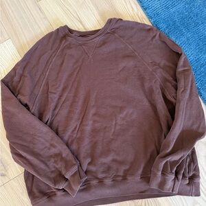 THE GREAT. Slouch Chocolate Crewneck Sweatshirt